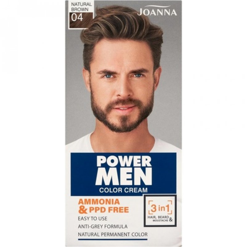 Joanna Power Men Color Cream for Hair Beard and Moustache 100g Natural Brown