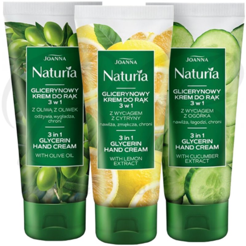 Joanna 3 in 1 Glycerin Hand Cream with Olive Oil Lemon Cucumber Extract 100g