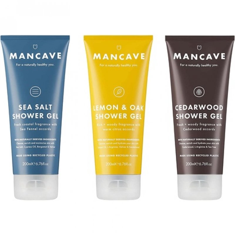 ManCave Shower Set Lemon and Oak, Cedarwood and Sea Salt 200ml