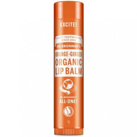 Dr Bronner's Orange Ginger Lip Balm with Organic Oils and No Synthetic Ingredients 4g