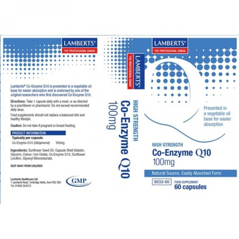 Lamberts Co-Enzyme Q10 100mg 60 Capsules