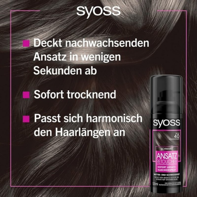 Syoss Roots Retoucher Concealer Spray Black Level 1 120ml