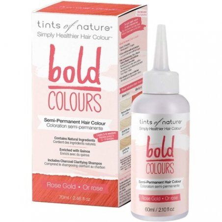 Tints of Nature Bold Colour Rose Gold Semi-Permanent Hair Dye Ammonia-Free and Damage-Free Colouring 70ml 60ml