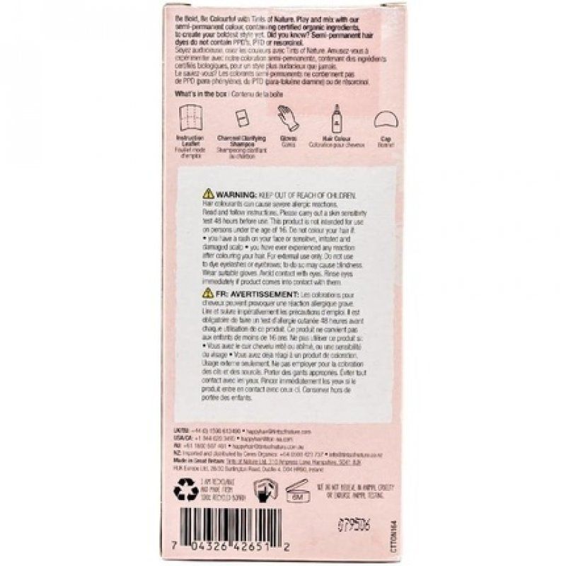 Tints of Nature Bold Colour Rose Gold Semi-Permanent Hair Dye Ammonia-Free and Damage-Free Colouring 70ml 60ml