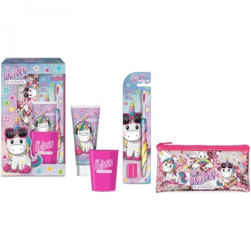 Kid Cof Unicorn Toothbrush and Toothpaste Set with Pencil Case