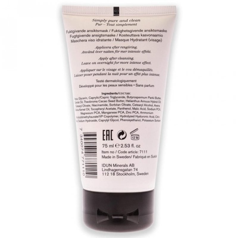 IDUN Minerals AB Moisturizing Face Mask 89g