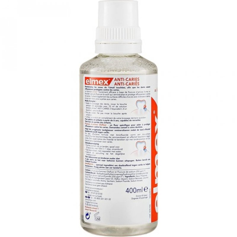 Elmex Anti-Cavity Dental Solution Remineralizes and Helps Protect Against Cavities 400ml - Pack of 3