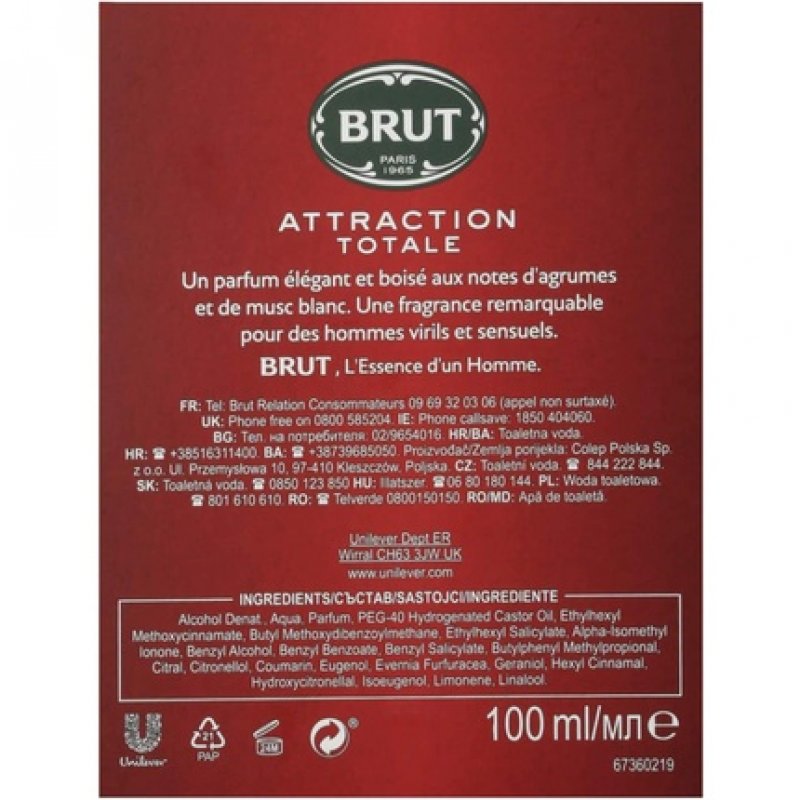 Brut Attraction Totale Eau De Toilette 100ml