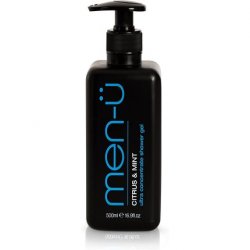 men-ü Mens Shower Gel Tank with Pump Long Lasting Ultra Concentrate Formula Citrus Fragrance and Mint & Menthol to