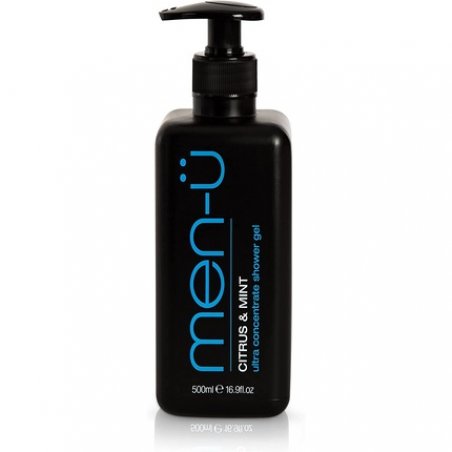 men-ü Mens Shower Gel Tank with Pump Long Lasting Ultra Concentrate Formula Citrus Fragrance and Mint & Menthol to