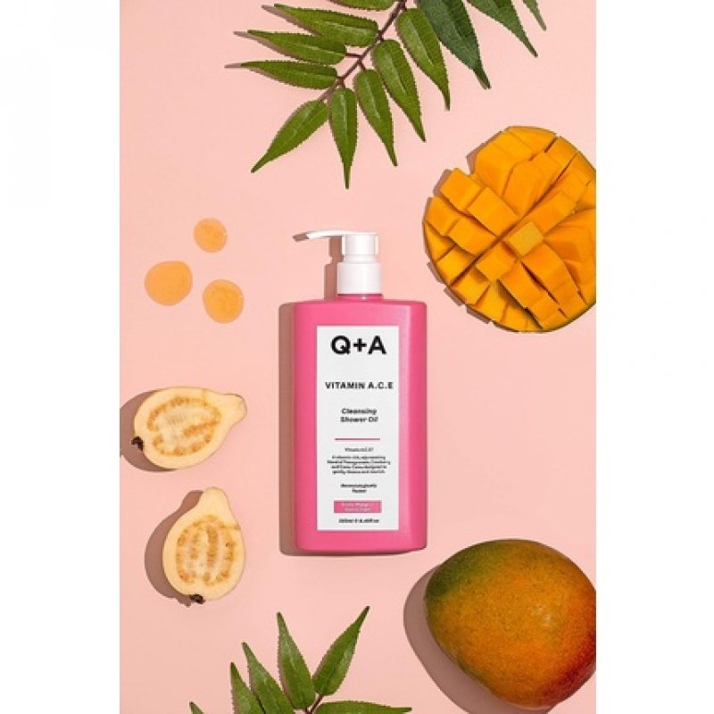 Q A Vitamin A.C.E Cleansing Shower Oil for Nourishing Body Care with Fruit Extracts and Oils 250ml