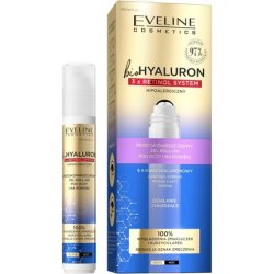 EVELINE COSMETICS Biohyaluron 3x Retinol System Anti Wrinkle Roll On Gel for Under Eye Area 15ml