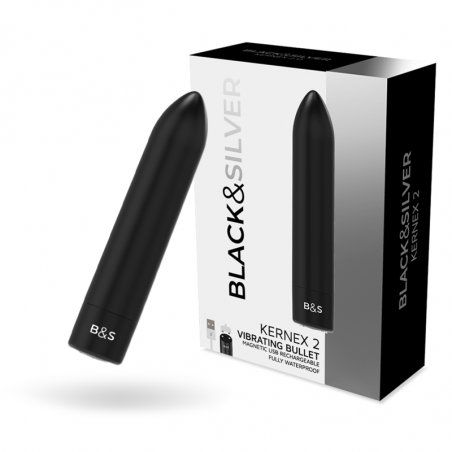 BLACK&SILVER- KERNEX 2 BLACK VIBRATING MAGNETIC BULLET