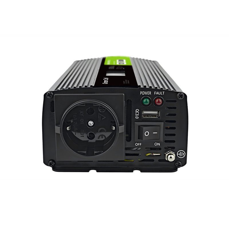 Green Cell Przetwornica napicia PowerInverter LCD 12 V 500W/1000W Przetwornica samochodowa z wywietlaczem - czysty