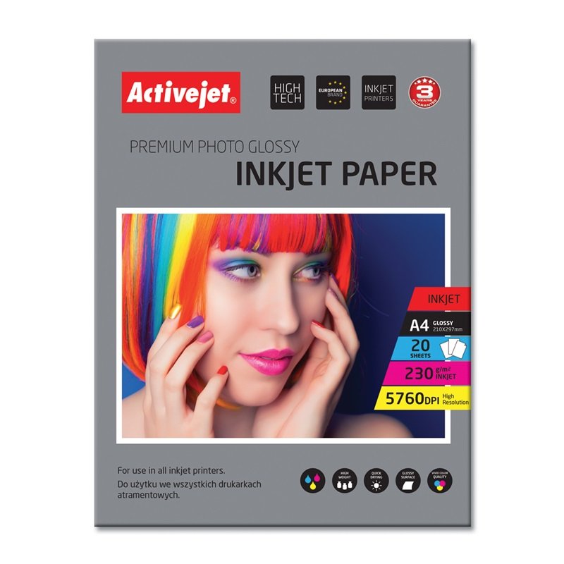 Activejet AP4-230G20 (A4 20 copies) Papier brillant
