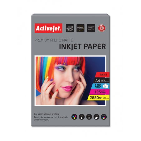Activejet AP4-125M100 matt photo paper for ink printers A4 100 pcs