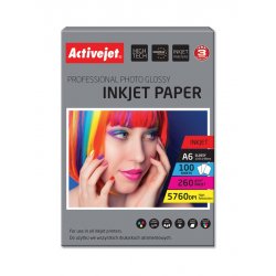 Activejet AP6-260GR100 photo paper for ink printers A6 100 pcs 10x15