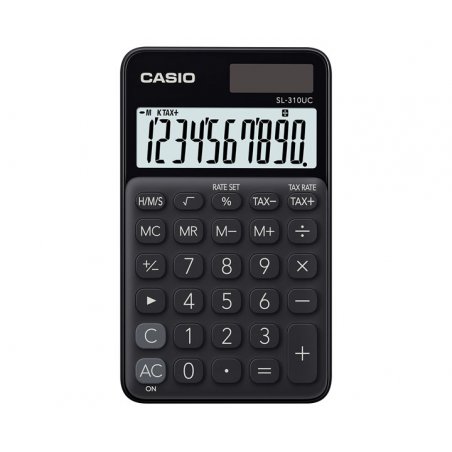 CASIO CALCULATOR POCKET SL-310UC-BK BLACK 10 DIGIT DISPLAY