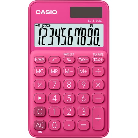 CASIO CALCULATOR POCKET SL-310UC-RD RED 10 DIGIT DISPLAY