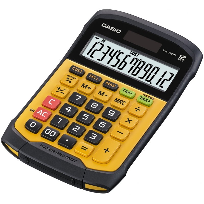 CASIO OFFICE CALCULATOR WATERPROOF WM-320MT-S 12-digit display removable keyboard.