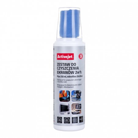 Activejet AOC-269 Screen cleaning kit 2in1 liquid 250 ml/20x20 cm
