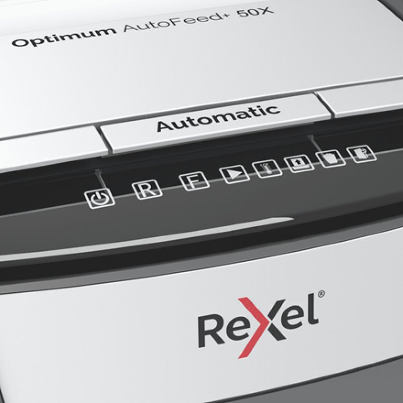 Rexel Optimum AutoFeed 50X paper shredder Cross shredding 55 dB 22 cm Black Grey
