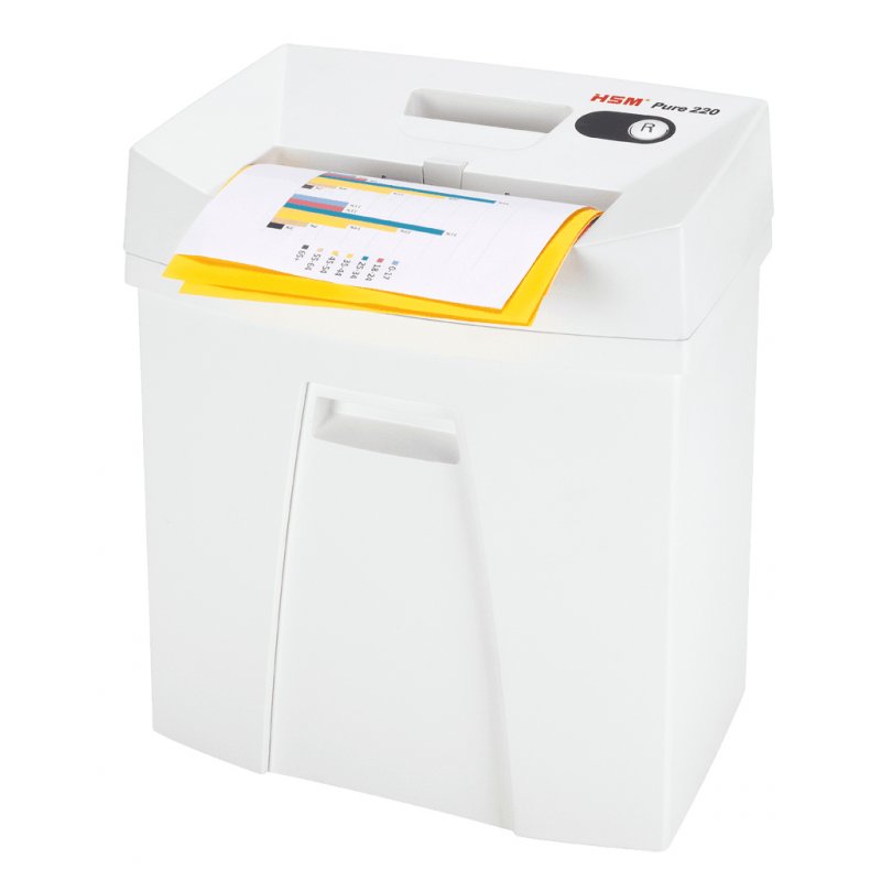 HSM Pure 220 paper shredder Particle-cut shredding 22.5 cm White