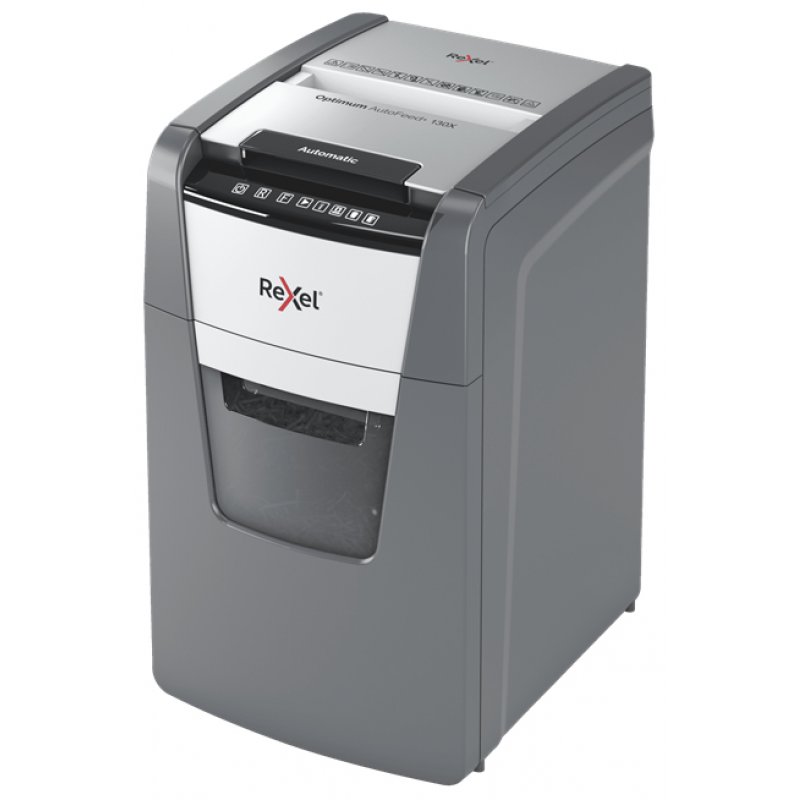 Rexel Optimum AutoFeed 130X paper shredder Cross shredding 55 dB 22 cm Black Silver