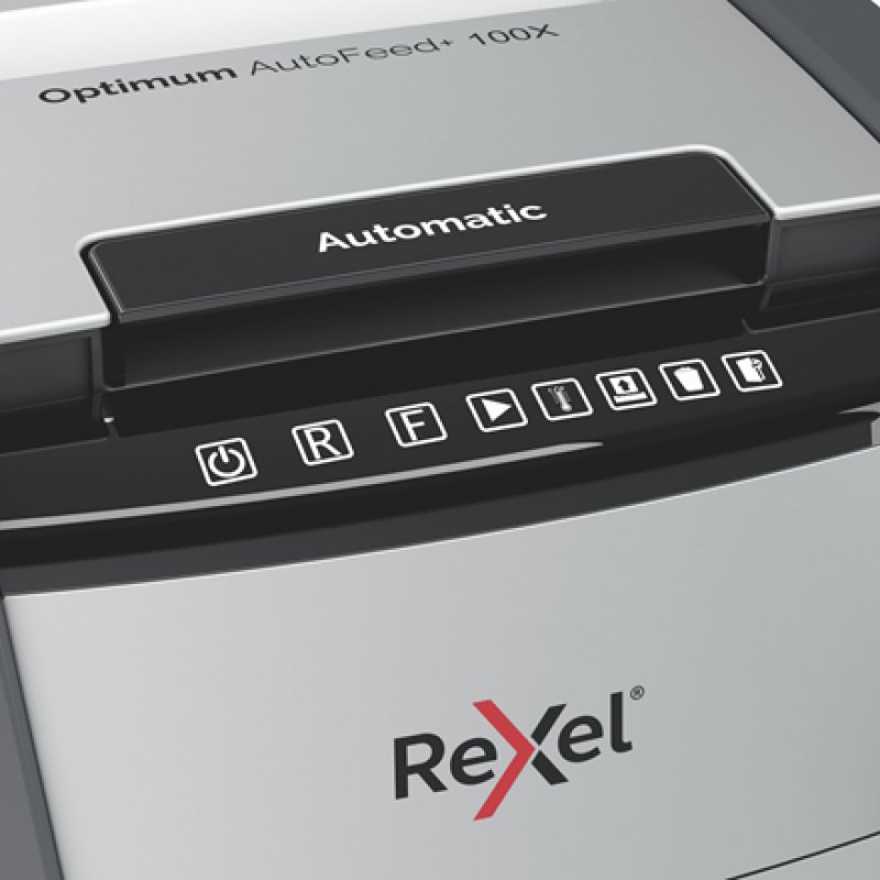 Rexel Optimum AutoFeed 100X paper shredder Cross shredding 55 dB 22 cm Black, Grey