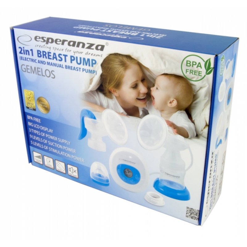 Esperanza ECM003B Electric / Manual 2-in-1 breast pump Blue 150 ml