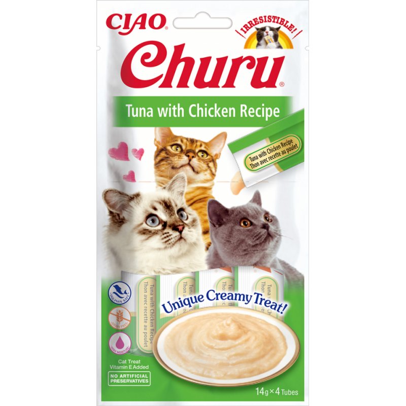 CIAO Churu Tuna with Chicken Recipe Cat Treat Chicken, Tuna 14 g