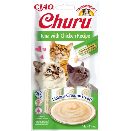 CIAO Churu Tuna with Chicken Recipe Chat Friandise Poulet, Thon 14 g