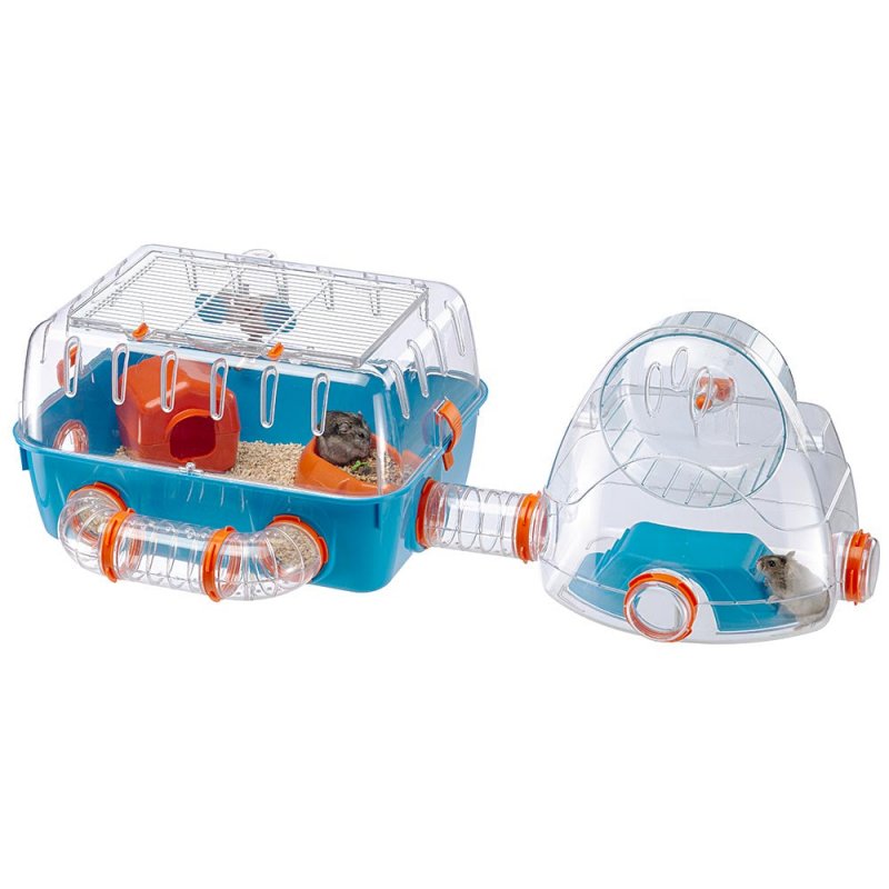 Ferplast Combi 2 Hamster Blue, Transparent