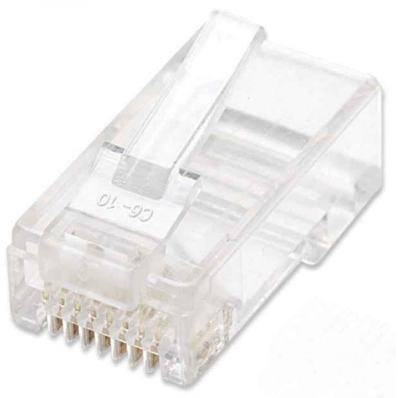 Intellinet RJ45 Modular Plugs Cat5e UTP 3-prong for solid wire 15 µ gold plated contacts 100 pack