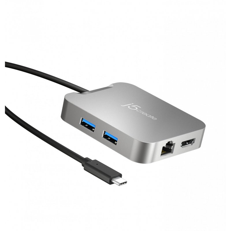 j5create JCD391 4K60 Elite USB-C® PD Multi-Port Adapter Silver