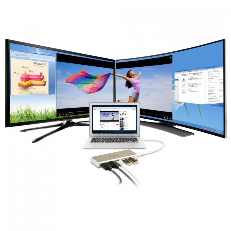 j5create JCD381-N USB Type-C™ Double HDMI Mini Dock-Ethernet / HUB USB 3.1 / PD2.0