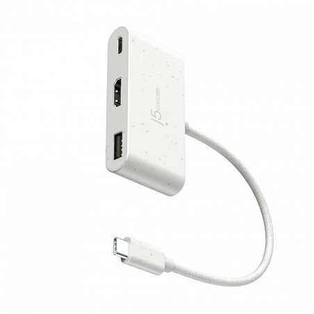 j5create JCA379EW-N USB-C écologique vers HDMI™ et USB™ Type-A avec Power Delivery