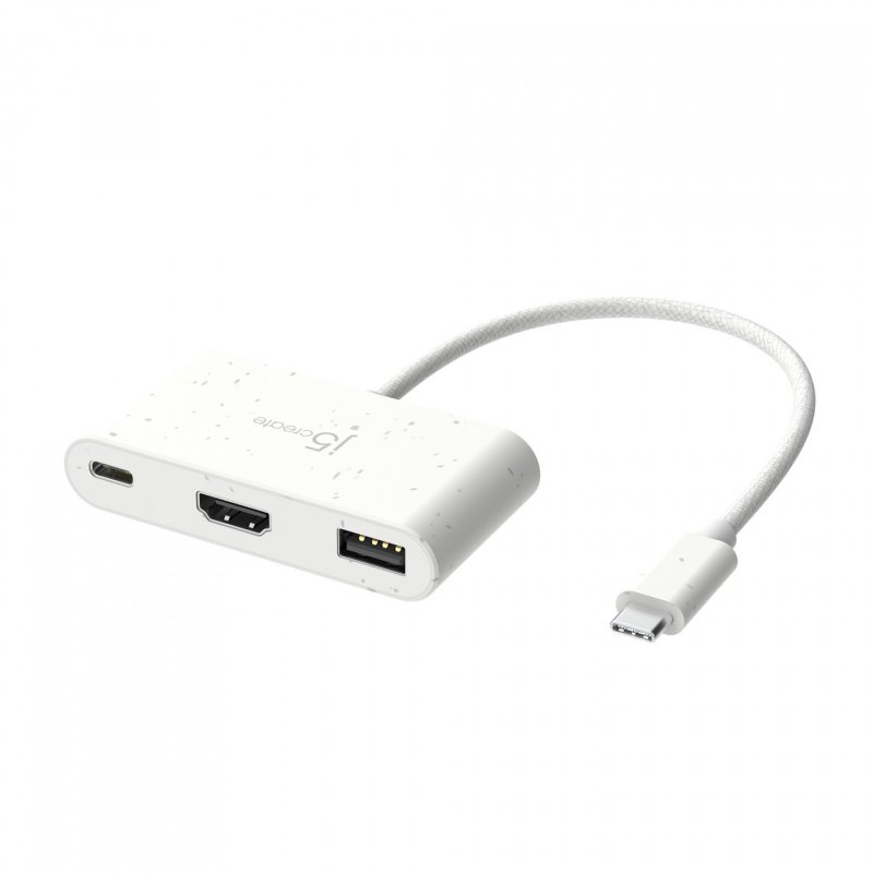 j5create JCA379EW-N USB-C écologique vers HDMI™ et USB™ Type-A avec Power Delivery