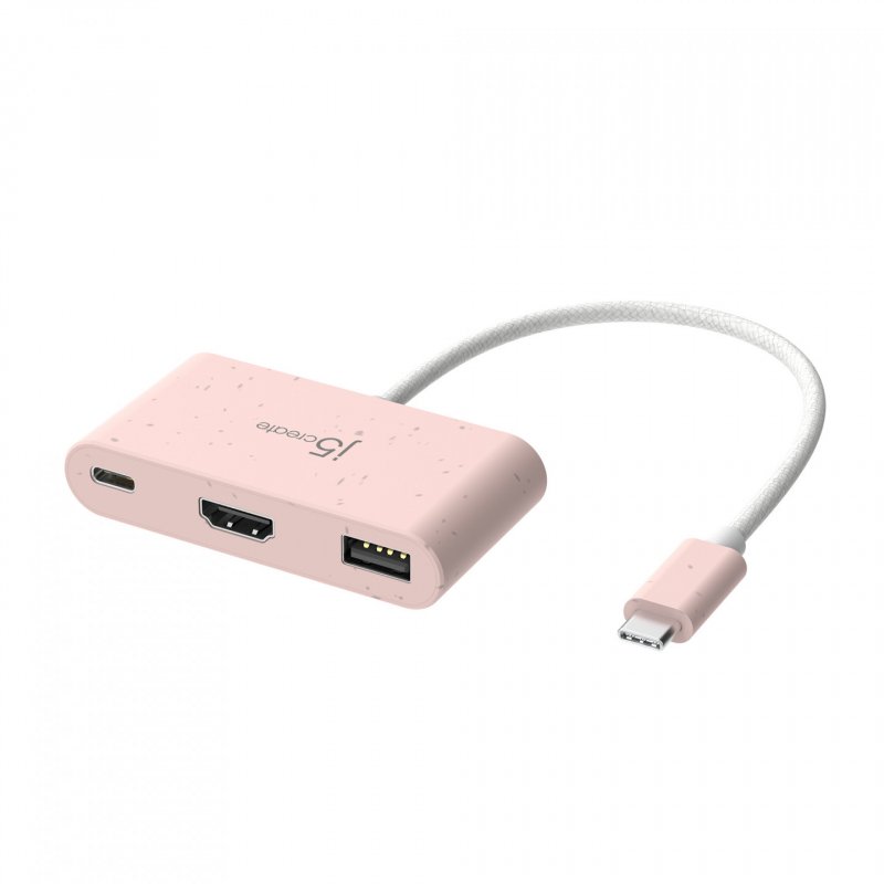 j5create JCA379ER-N USB-C écologique vers HDMI™ et USB™ Type-A avec Power Delivery