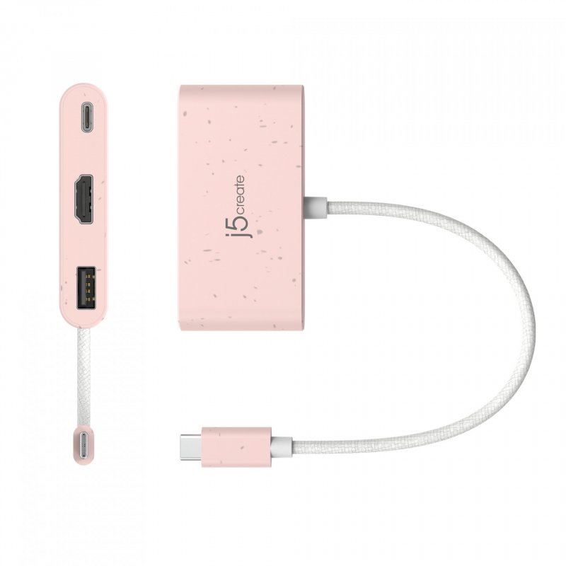 j5create JCA379ER-N USB-C écologique vers HDMI™ et USB™ Type-A avec Power Delivery
