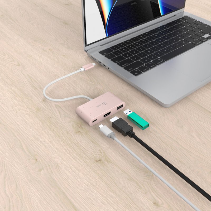 j5create JCA379ER-N USB-C écologique vers HDMI™ et USB™ Type-A avec Power Delivery