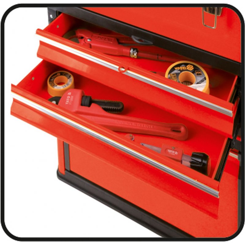 Yato YT-09107 small parts/tool box Metal Black Red