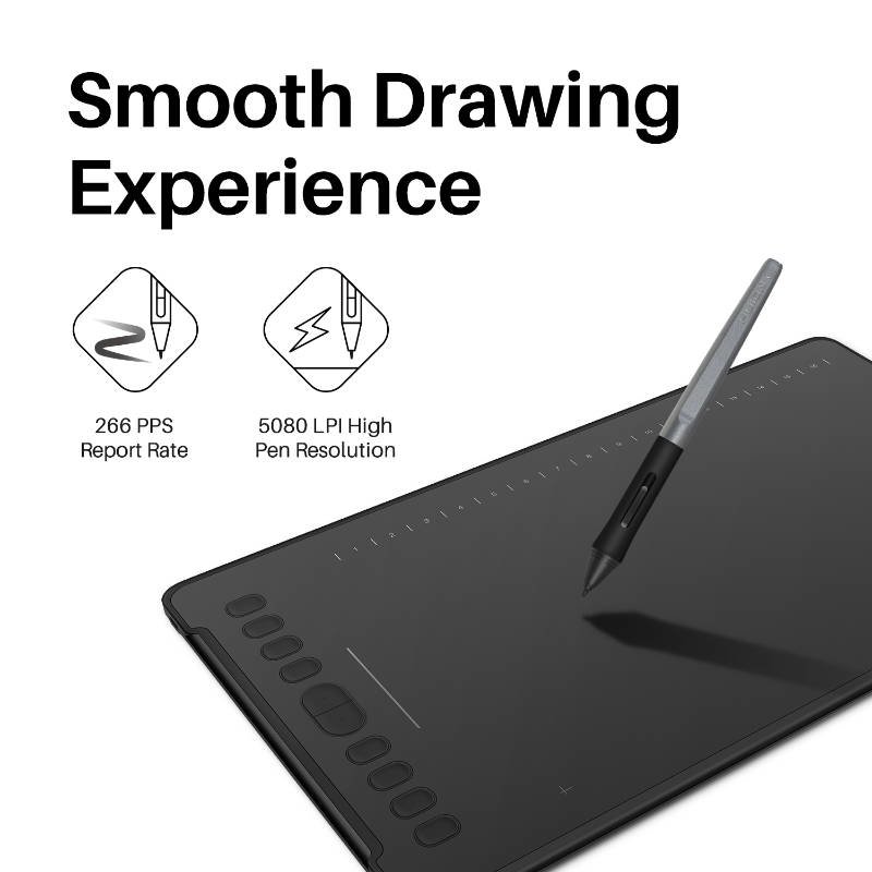 HUION H1161 graphic tablet Black 5080 lpi 279.4 x 174.6 mm USB