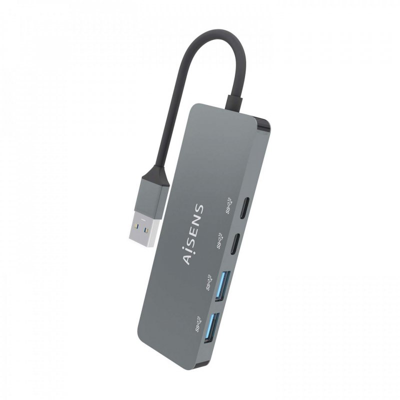 AISENS A106-0696 hub & concentrateur USB 3.2 Gen 2 (3.1 Gen 2) Type-A 10000 Mbit/s Gris