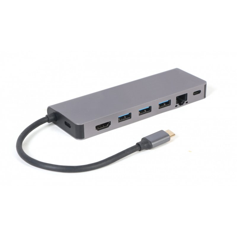 Gembird A-CM-COMBO5-05 interface hub USB 3.2 Gen 1 (3.1 Gen 1) Type-C 5000 Mbit/s Grey