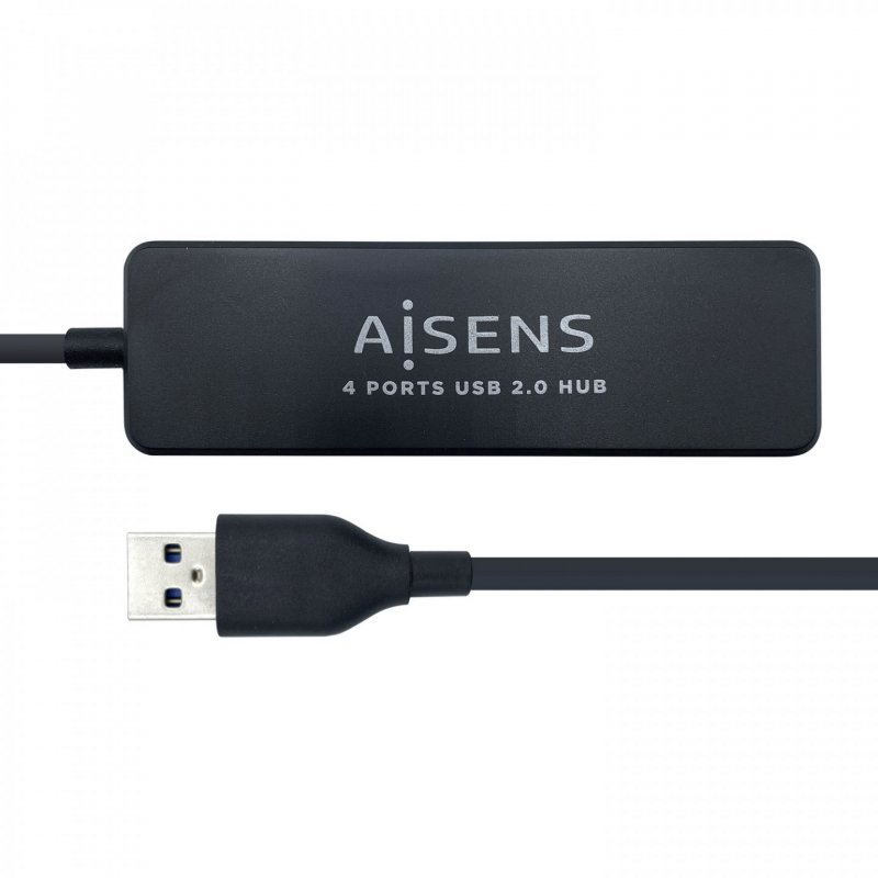 AISENS A104-0402 hub & concentrateur USB 2.0 480 Mbit/s Noir