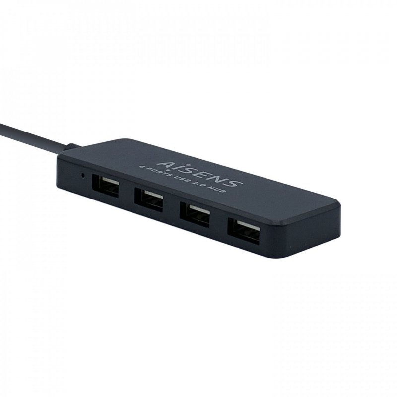 AISENS A104-0402 interface hub USB 2.0 480 Mbit/s Black