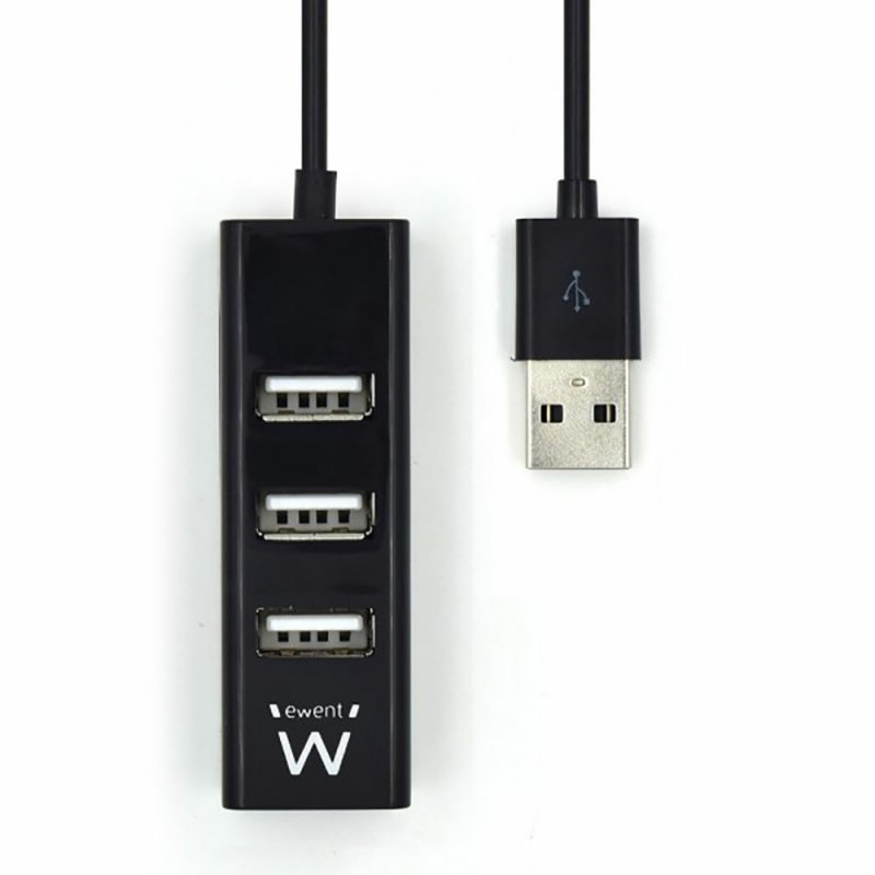 Ewent EW1123 interface hub USB 2.0 480 Mbit/s Black
