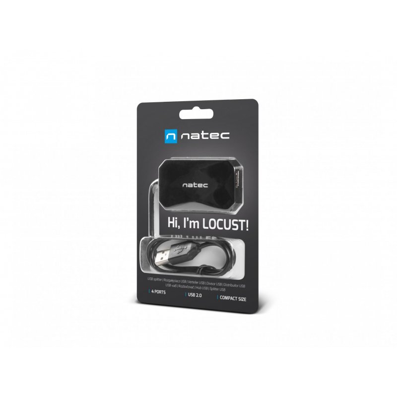 NATEC NHU-0647 hub & concentrateur USB 2.0 480 Mbit/s Noir