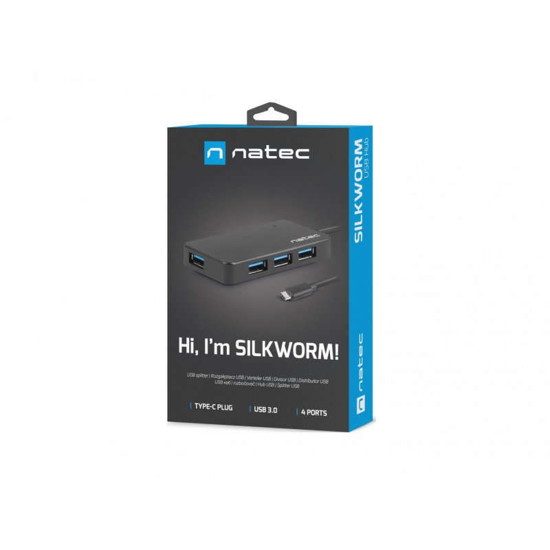 NATEC Silkworm USB 2.0 Type-C 5000 Mbit/s Black